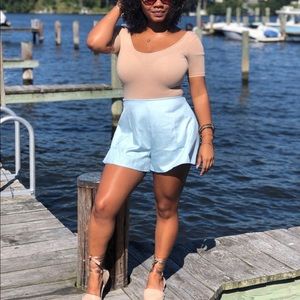 Pretty Little Thing Blue Floaty Shorts